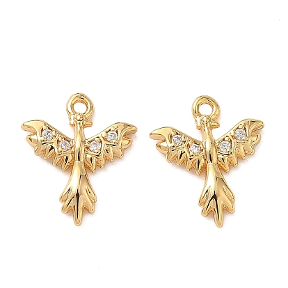Латунные микропаве прозрачные кубические циркониевые подвески, феникс птица, без никеля 