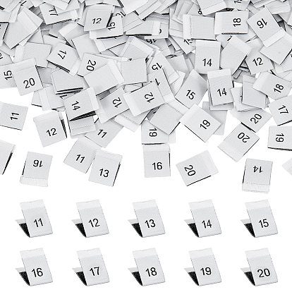 400шт. 10 варианты полиэстеровых этикеток с размерами для одежды, прямоугольные