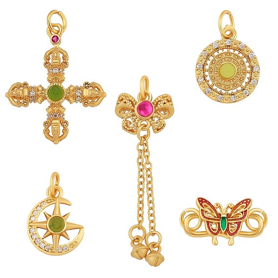 4подвески из латуни с кубическим цирконием, для ювелирных изделий ожерелье браслет серьги изготовление ремесел, разнообразные