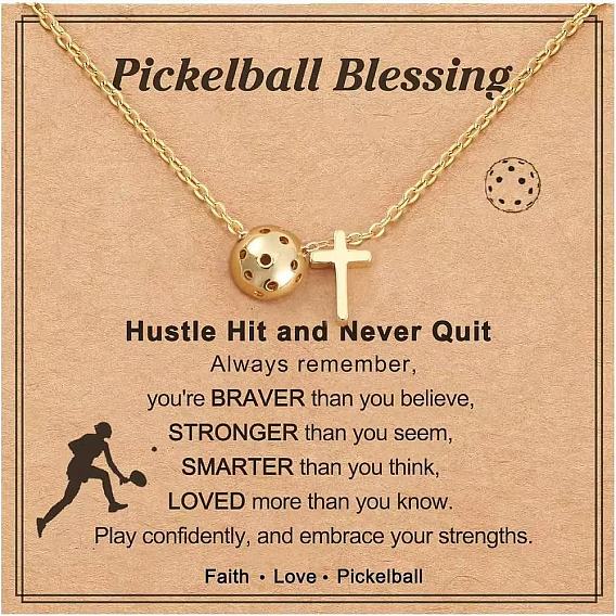 Латунные ожерелья с подвесками в виде пиклбола и креста