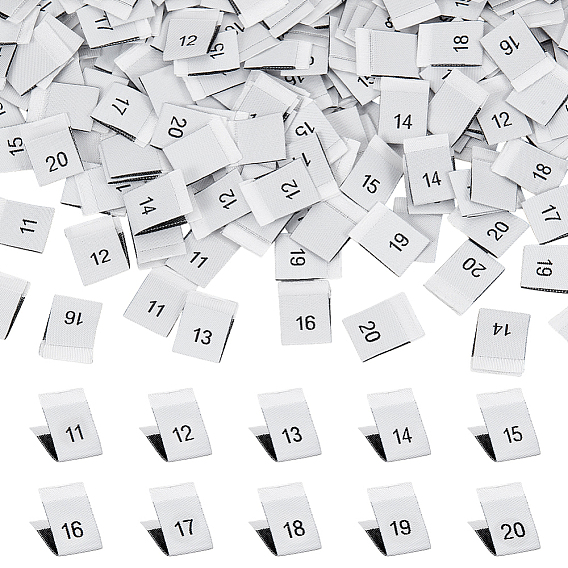 400шт. 10 варианты полиэстеровых этикеток с размерами для одежды, прямоугольные