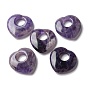 Natural Amethyst Hollow Pendants, Heart Charms