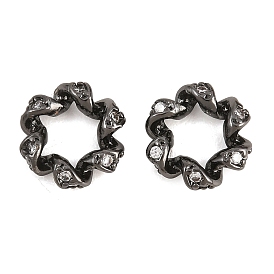 Витые латунные прозрачные кубические циркониевые бусины, европейские бусины, цветочные большое отверстие бусы, без кадмия и без свинца, стойки покрытие, долговечный