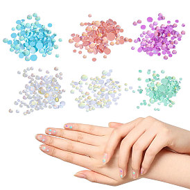 600шт 6 цветные стеклянные кабошоны, полукруглый