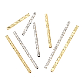 Perles en laiton, le tube torsadé, crémaillère plaquage, plaqué longue durée, sans plomb et sans cadmium
