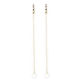 Creative Colorful Cubic Zirconia Earring Strap, Brass Cuff Earring with Long Tassel, Bluetooth Headset Anti-lost Earrings
