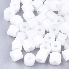 Glass Bugle Beads, Imitation Jade, Round Hole