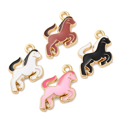 Подвески из эмали и сплава, без кадмия, без никеля и без свинца, стойки покрытие, лошадь очарование, золотые
