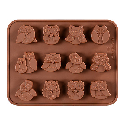 DIY Owl Silicone Molds, 12 Styles Owl Fondant Molds, Resin Casting Molds, for Chocolate, Candy, UV Resin & Epoxy Resin Craft Making
