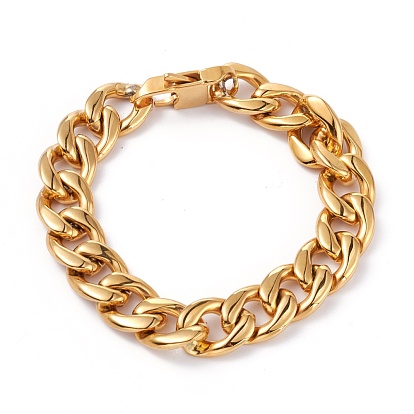 Вакуумное покрытие pvd 304 браслеты из нержавеющей стали с панцирной цепью, с карабин-лобстерами 