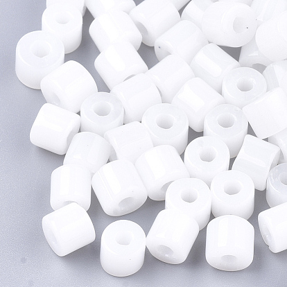 Glass Bugle Beads, Imitation Jade, Round Hole