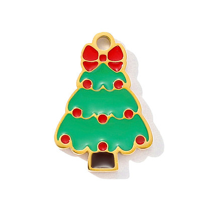 304 нержавеющей стальной эмали подвески, елочные прелести, ионное покрытие (ip), реальный 18 k позолоченный