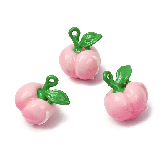 Alloy Enamel Pendants, Peach Charms