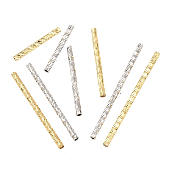 Brass Beads, Twisted Tube, Rack Plating, Long-Lasting Plated, Lead Free & Cadmium Free