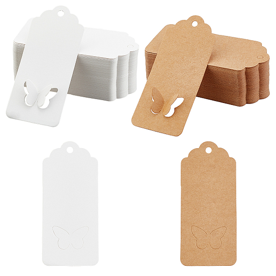 2 Sets 2 Colors Paper Display Card, with Butterfly Pattern