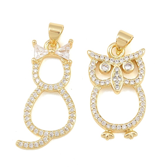 Латунные микро проложить кубического циркония подвески, долговечный, стойки покрытие, без свинца и без кадмия, реальный 18 k позолоченный