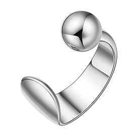 Регулируемые кольца-манжеты shegrace 925 из стерлингового серебра, открытые кольца, круглый шар