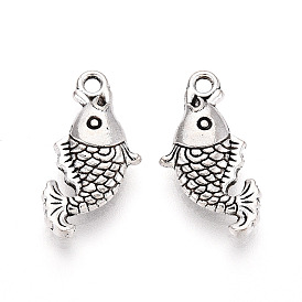 Сплавочные подвески тибетского стиля, рыба, без кадмия и без свинца
