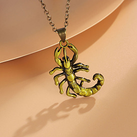 Vintage Men's Necklace with Nordic Alloy Scorpion Pendant - Retro Men's Jewelry