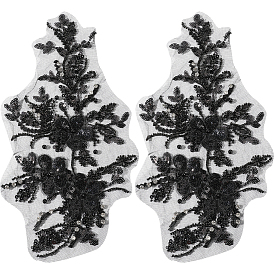 Аксессуары для вышивки цветов из марли и пайеток, аппликации из пластиковых бусин с имитацией жемчуга, для рюкзаков, одежда