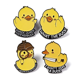 Cartoon Duck Enamel Pins, Black Alloy Badge for Backpack Clothes