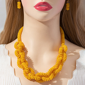 Комплекты из серег и ожерелий из бисера в богемном стиле, комплекты ювелирных изделий из сплава для женщин