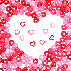 960 шт 6 стили прозрачные акриловые бусины, сердце и бочка