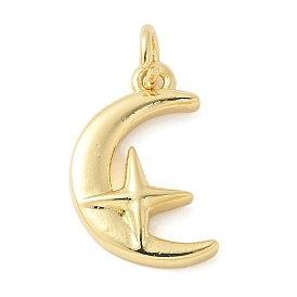 Латунные подвески, луна со звездными чарами, стойки покрытие, долговечный, без свинца и без кадмия, с целью перехода в кольце