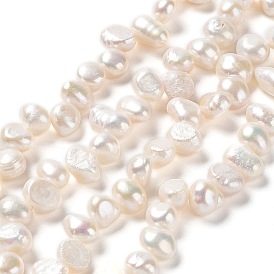 Natural Keshi Pearl Beads Strands, Cultured Freshwater Pearl, Baroque Pearls, Grade 3A, Two Sides Polished
