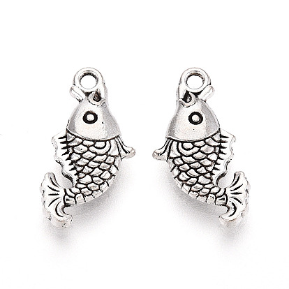 Сплавочные подвески тибетского стиля, рыба, без кадмия и без свинца