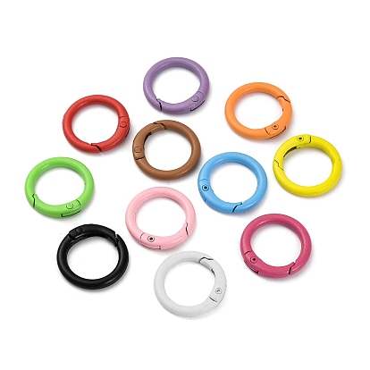 Застежки из сплава с пружинным кольцом, окрашенные распылением, круглые кольца