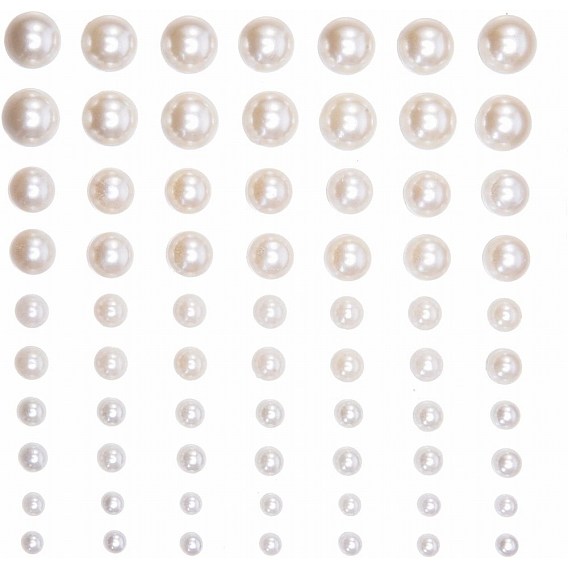 Cabochons en plastique imitation perle abs, auto-adhésif, autocollant, demi-tour