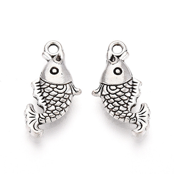 Сплавочные подвески тибетского стиля, рыба, без кадмия и без свинца