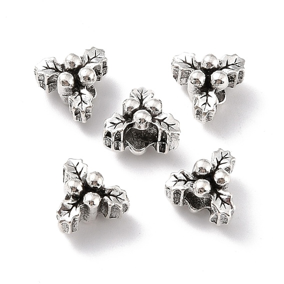 Alloy Beads, Large Hole Beads, Leaf
