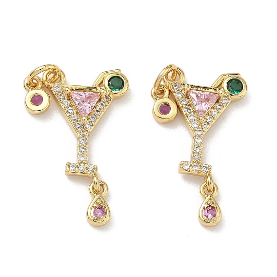 Латунные микро проложить кубического циркония подвески, подвески в виде винных чаш, без кадмия и без свинца, долговечный, стойки покрытие