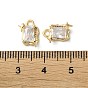 Brass Micro Pave Cubic Zirconia Charms, Rectangle with Star Charms