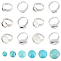 DIY Synthetic Turquoise Adjustable Ring Making Kit, Including 304 Stainless Steel Pad Ring Setting, Synthetic Turquoise Cabochons