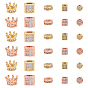 30Pcs 10 Style Brass Micro Pave Clear Cubic Zirconia Beads, Mixed Shapes