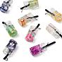 10Pcs Glass Bottle Pendants, with Resin, Plastic and Iron Findings, Fruit Tea Charms