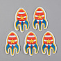 Computerized Embroidery Cloth Iron on/Sew on Patches, Appliques, Costume Accessories, Rocket