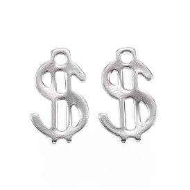 201 Stainless Steel Charms, Dollar Sign