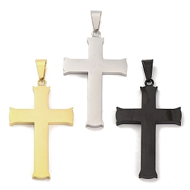 PVD Vacuum Plating 304 Stainless Steel Pendants, Cross Charm, Religion