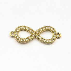 Cz латунь микро проложить aaa кубический zirconia бесконечность ссылки, без свинца, без никеля и без кадмия, 8x24x2 мм, отверстие : 1 мм