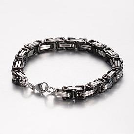 201 Stainless Steel Bracelets, Byzantine Chain Bracelets