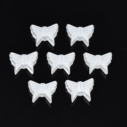 ABS Plastic Imitation Pearl Beads, Butterfly