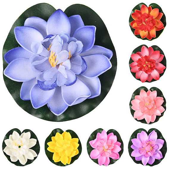 Искусственный лист и цветок лотоса из вспененного ЭВА, для аквариума, домашнего сада, свадебных украшений