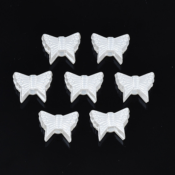 ABS Plastic Imitation Pearl Beads, Butterfly