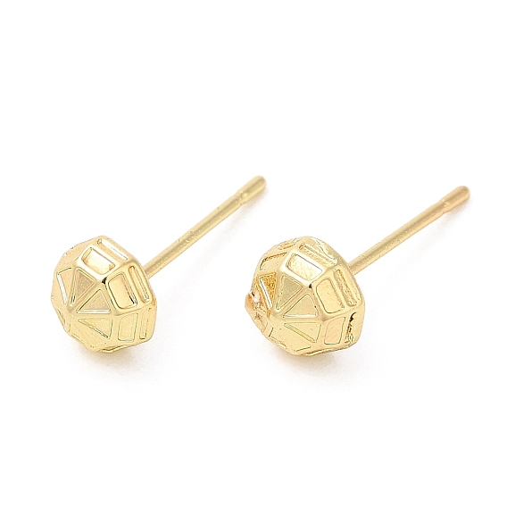 Octagon Alloy Stud Earrings for Men Women, with 304 Stainless Steel Steel Pin, Cadmium Free & Lead Free