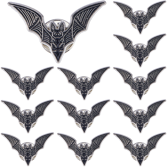 12шт. эмалированные значки в виде летучих мышей, броши из сплава для одежды рюкзака, без кадмия, без никеля и без свинца