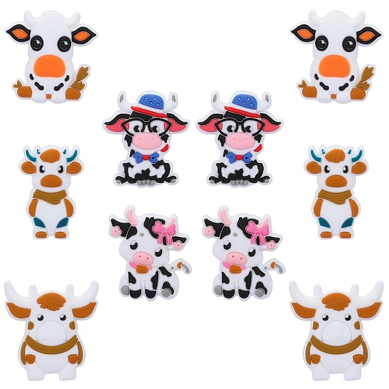 10 шт. 5 стили для крупного рогатого скота, пищевые экологически чистые силиконовые бусины